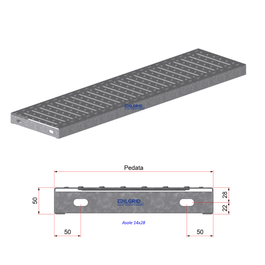 Gradino in Lamiera Zincato